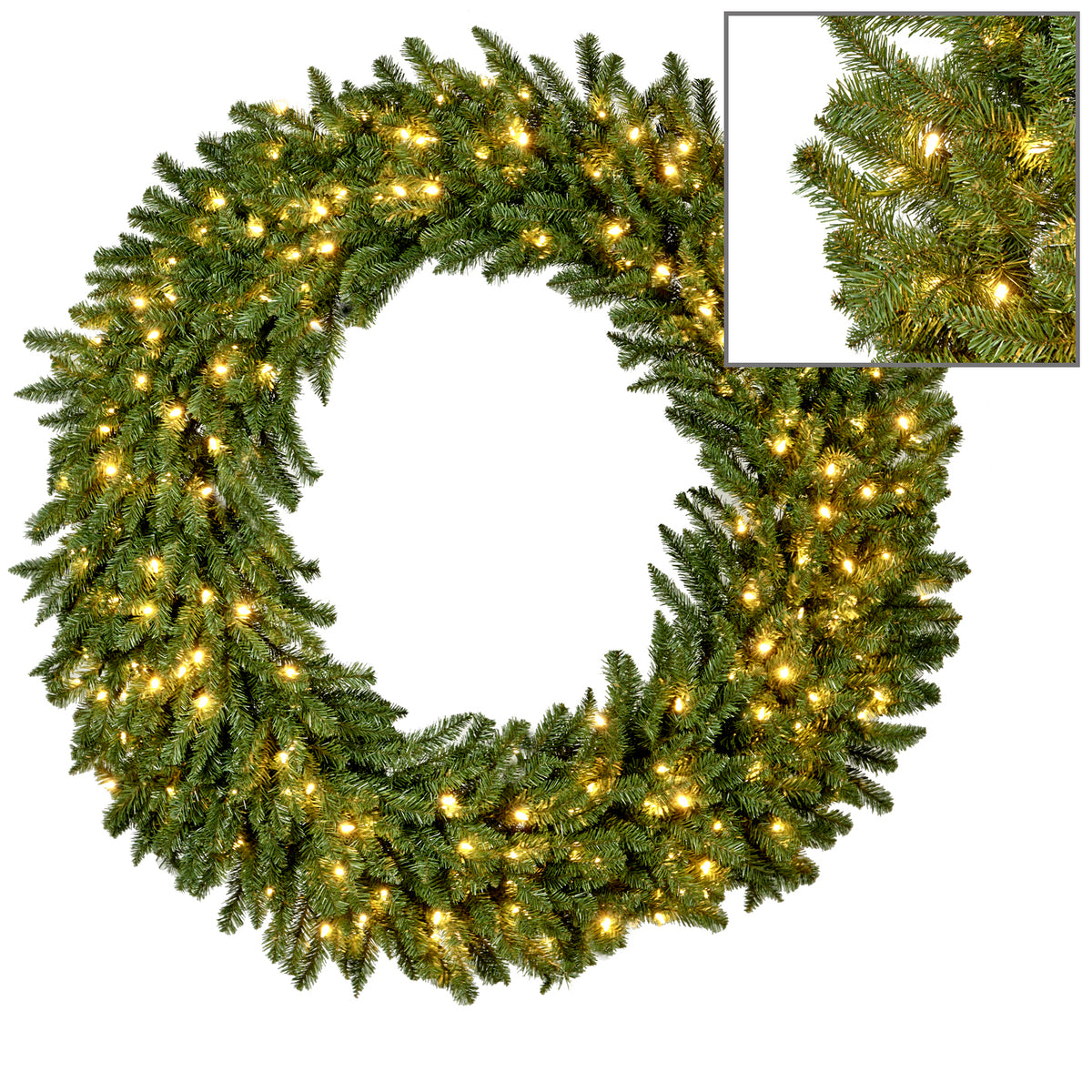 Coroniță de brad de exterior cu 100 LED-uri, verde, 122 cm, 420 de vârfuri