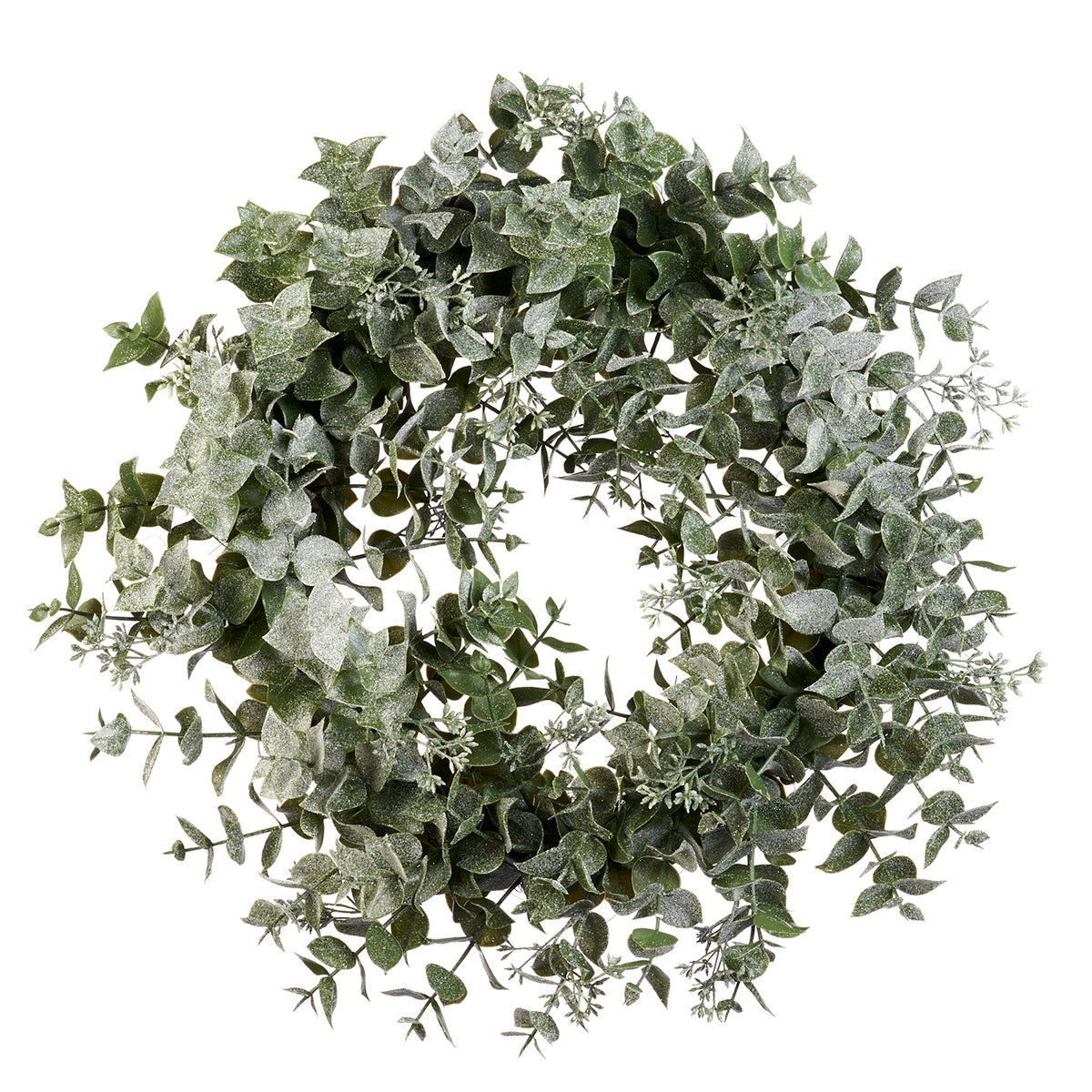Coroniță din frunze de eucalipt, verde deschis, 61 cm