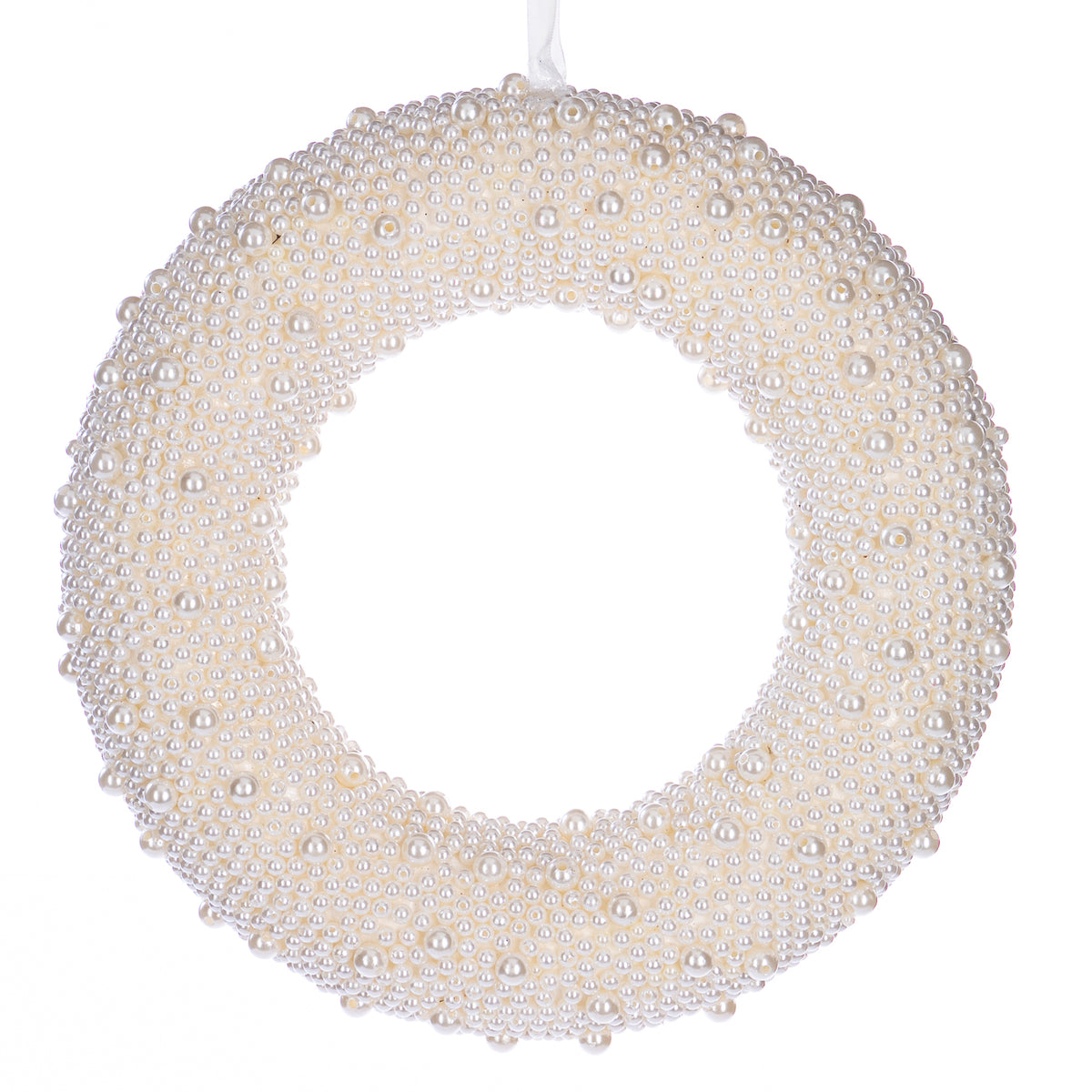 Coroniță din perle, alb/crem, 27 cm
