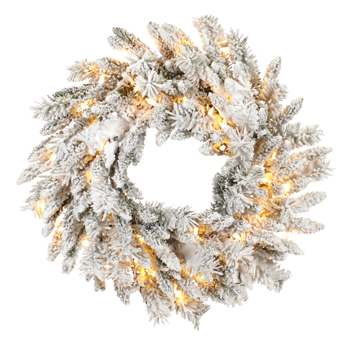 Coroniță înzăpezită de brad cu 50 LED-uri, alb, 60 cm, 165 de vârfuri