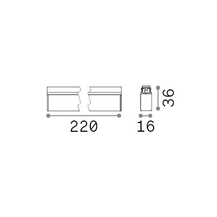 Corp de iluminat liniar Stick fascicul concentrat 16W 3000K, negru – desen tehnic cu dimensiuni