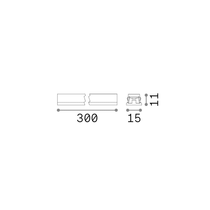 Corp de iluminat liniar Stick fascicul concentrat 6W 3000K, alb – desen tehnic cu dimensiuni