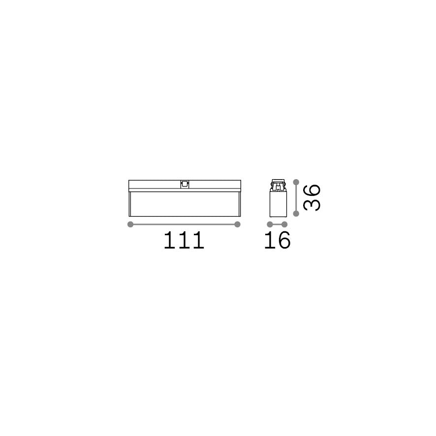 Corp de iluminat liniar Stick fascicul concentrat 8W 3000K, alb – desen tehnic cu dimensiuni