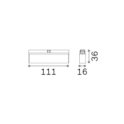 Corp de iluminat liniar Stick fascicul concentrat 8W 3000K, negru – desen tehnic cu dimensiuni