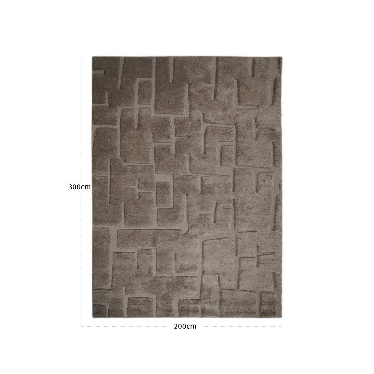 Covor Cortesin, migdală, 200 x 300 cm – desen tehnic cu dimensiuni