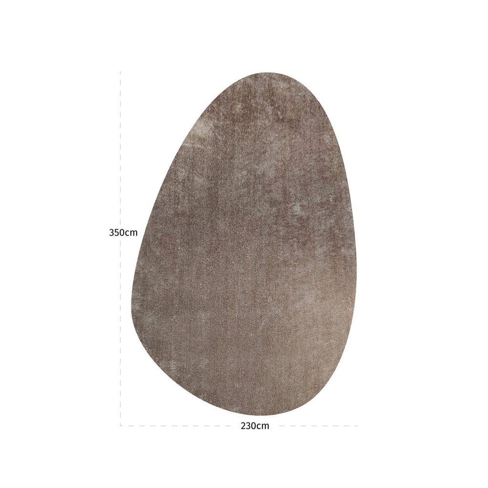 Covor Freya, maro, formă de pietricică, 230 x 350 cm – desen tehnic cu dimensiuni