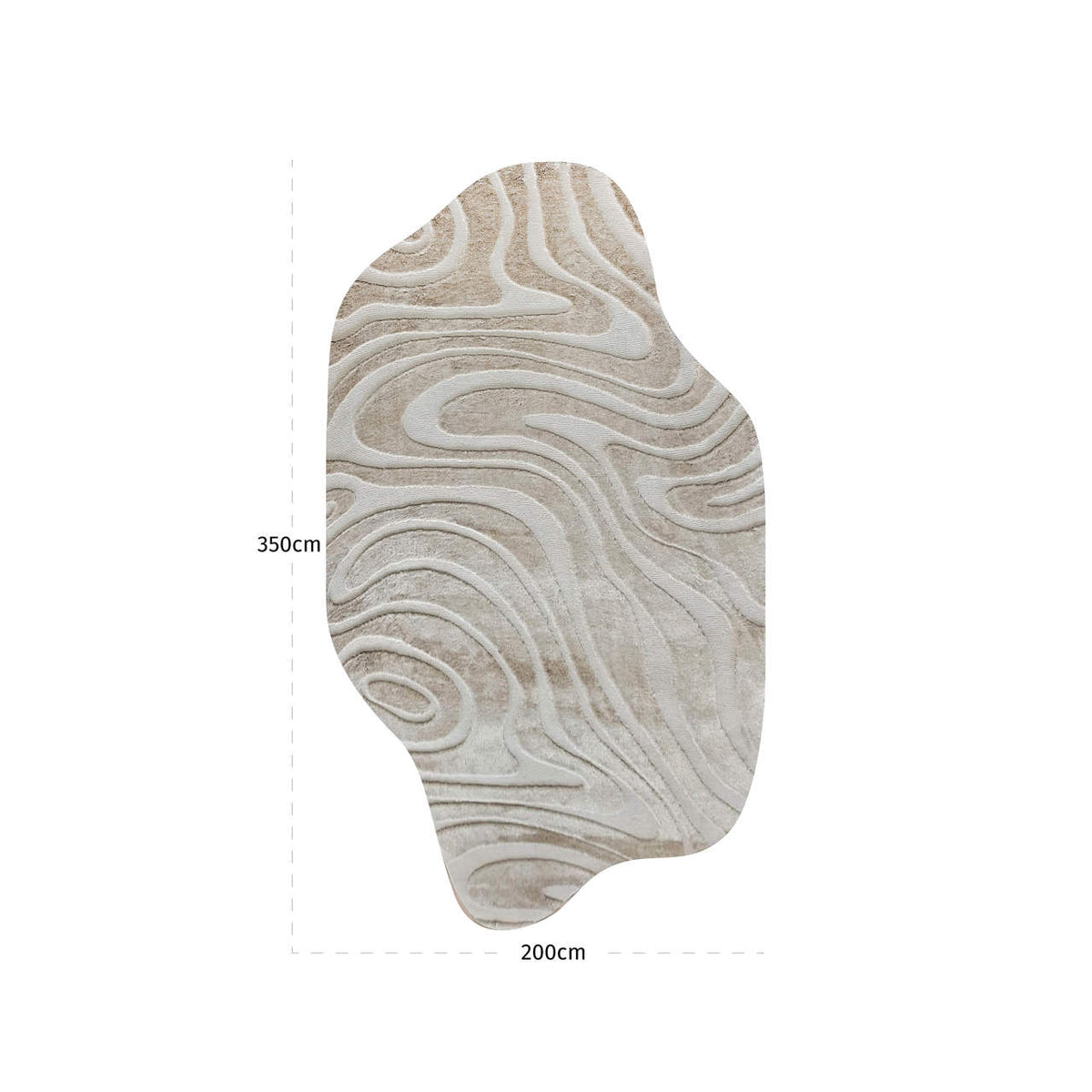 Covor Ivar, bej, 200 x 350 cm – desen tehnic cu dimensiuni
