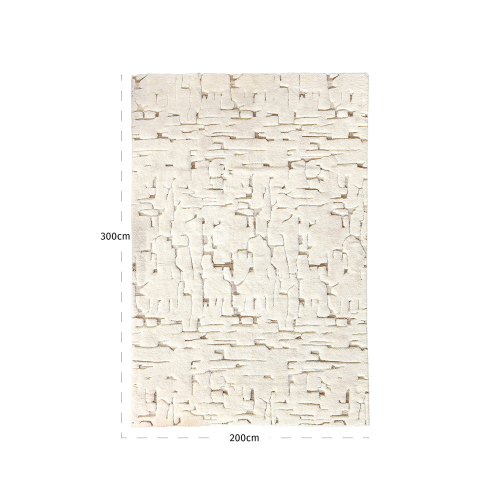 Covor Mehran, alb, 200 x 300 cm – desen tehnic cu dimensiuni