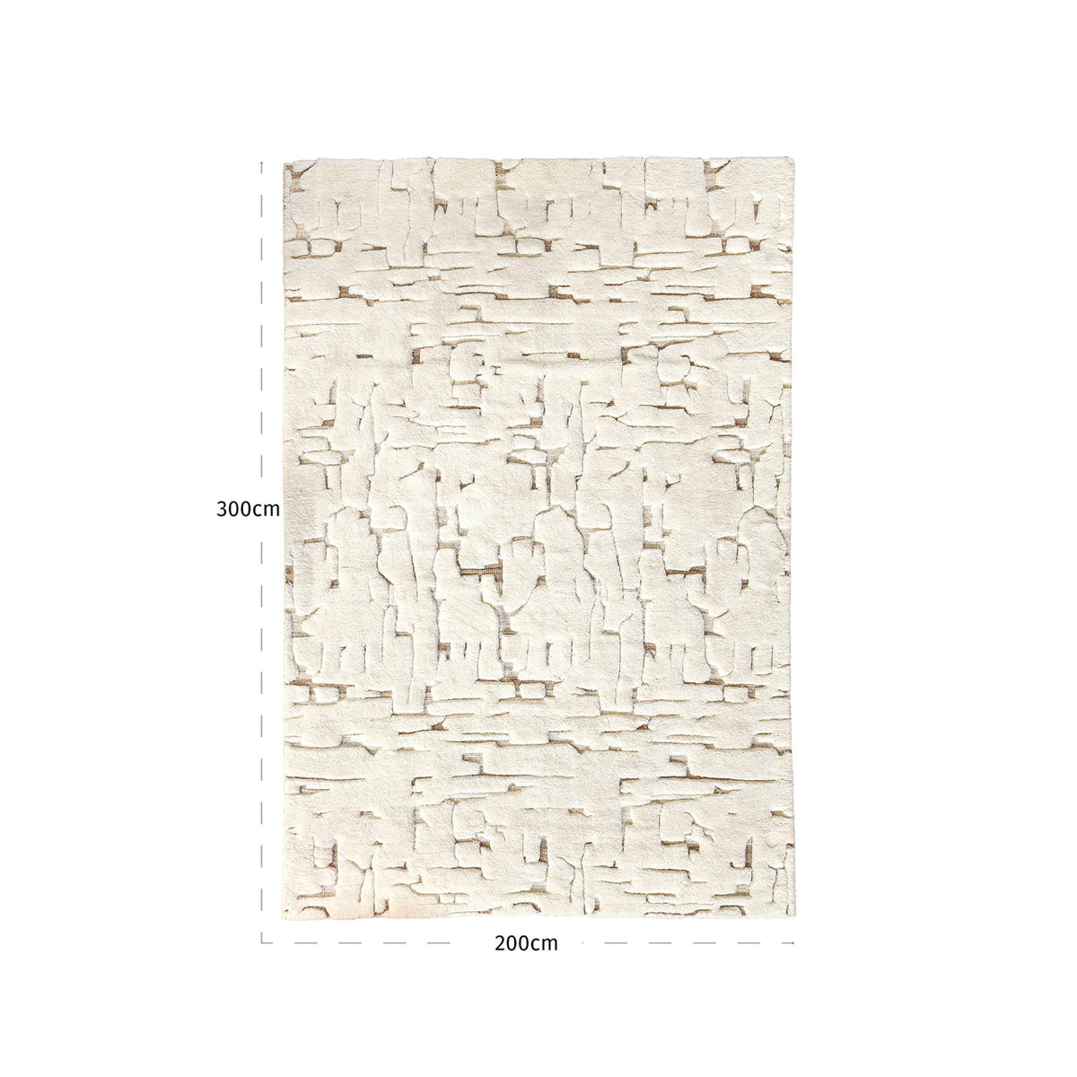Covor Mehran, alb, 200 x 300 cm – desen tehnic cu dimensiuni