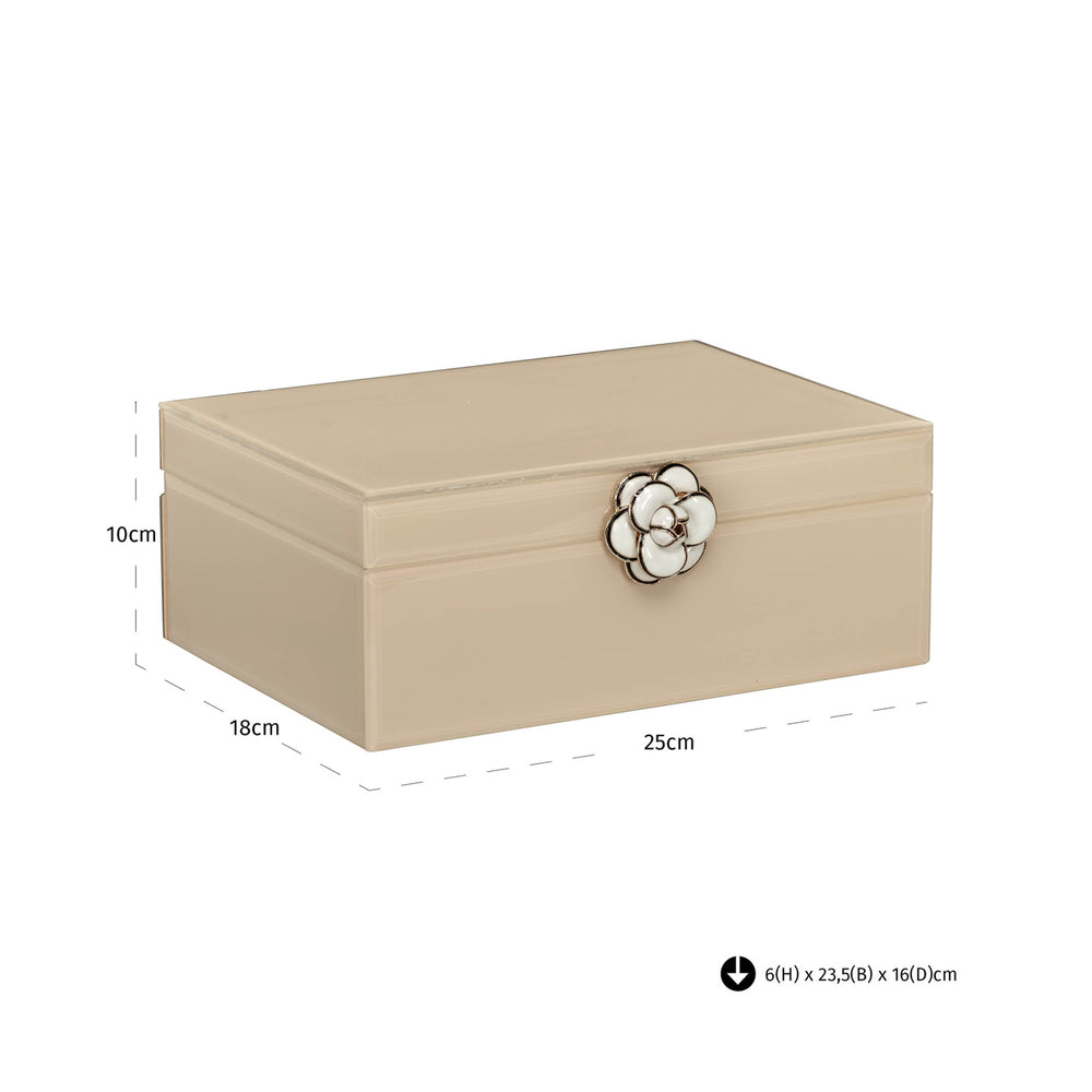 Cutie decorativă Abbey, ivoriu, mare – desen tehnic cu dimensiuni