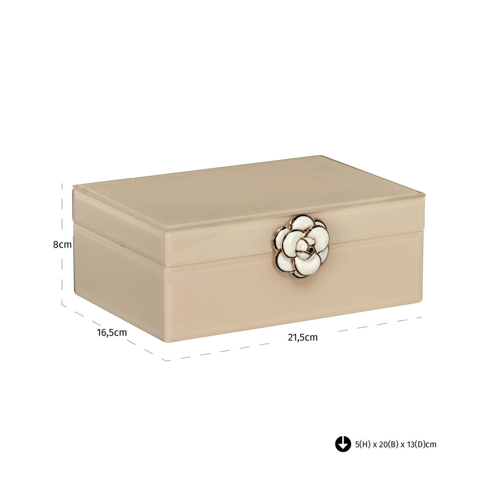 Cutie decorativă Abbey, ivoriu, mică – desen tehnic cu dimensiuni