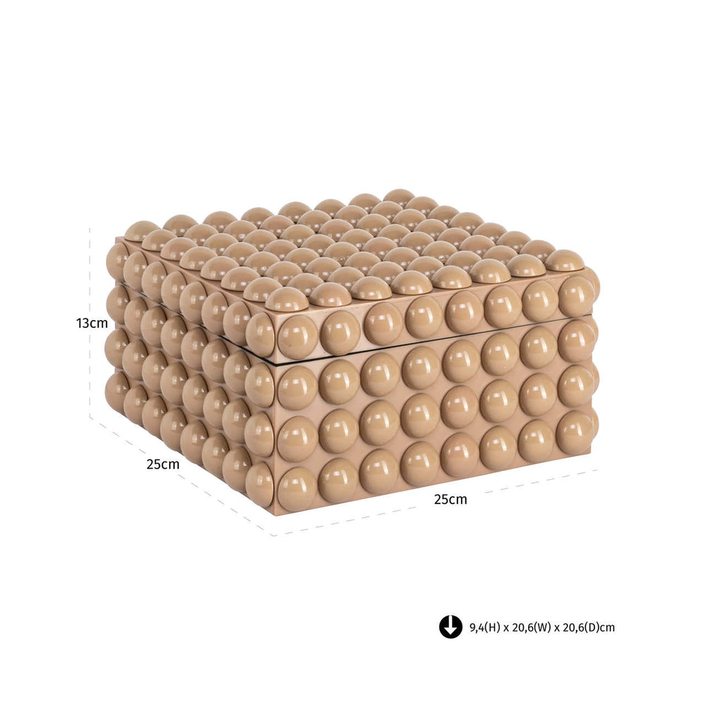 Cutie decorativă Ash, bej, mare – desen tehnic cu dimensiuni
