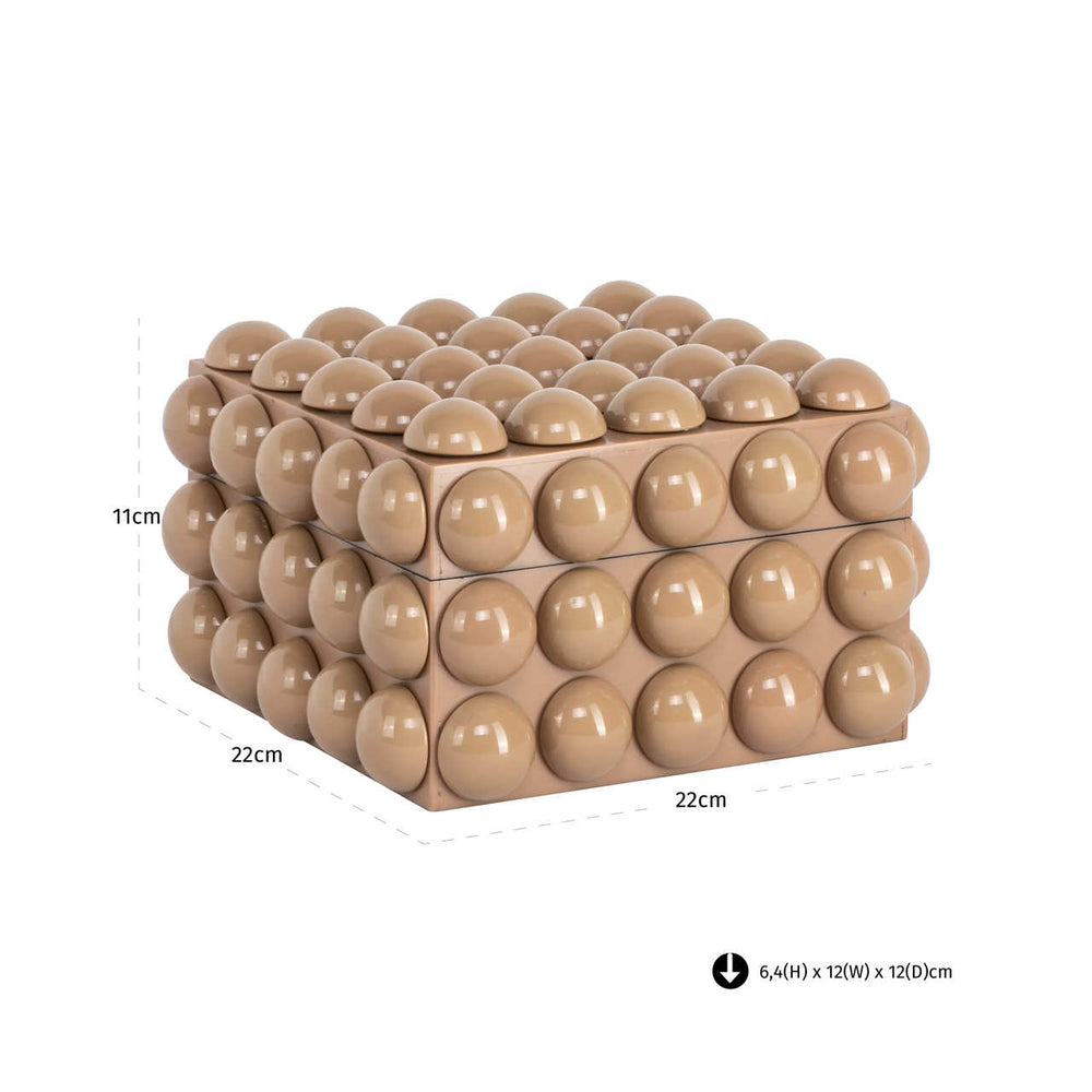 Cutie decorativă Ash, bej, mică – desen tehnic cu dimensiuni