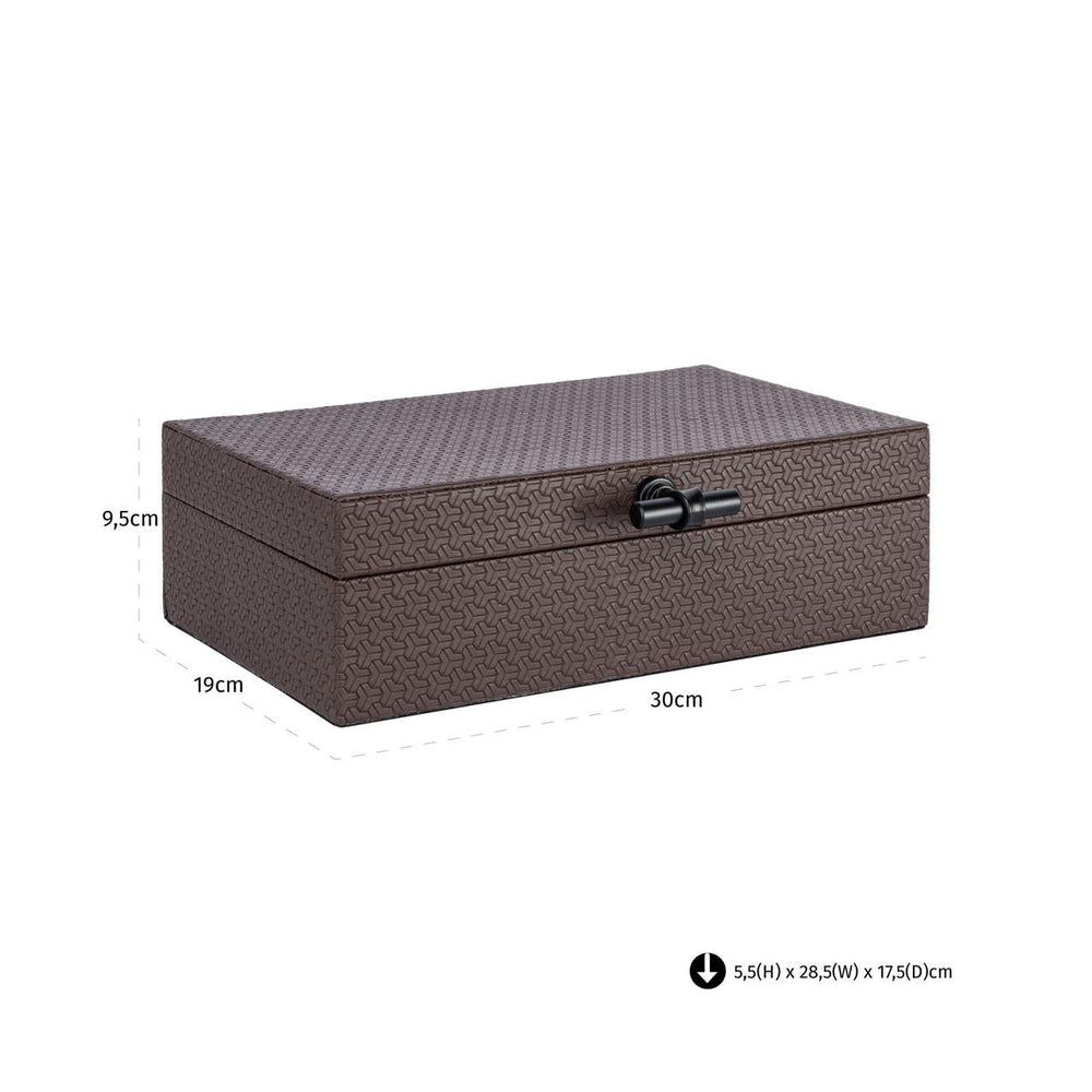 Cutie decorativă Billie, maro închis, mare – desen tehnic cu dimensiuni
