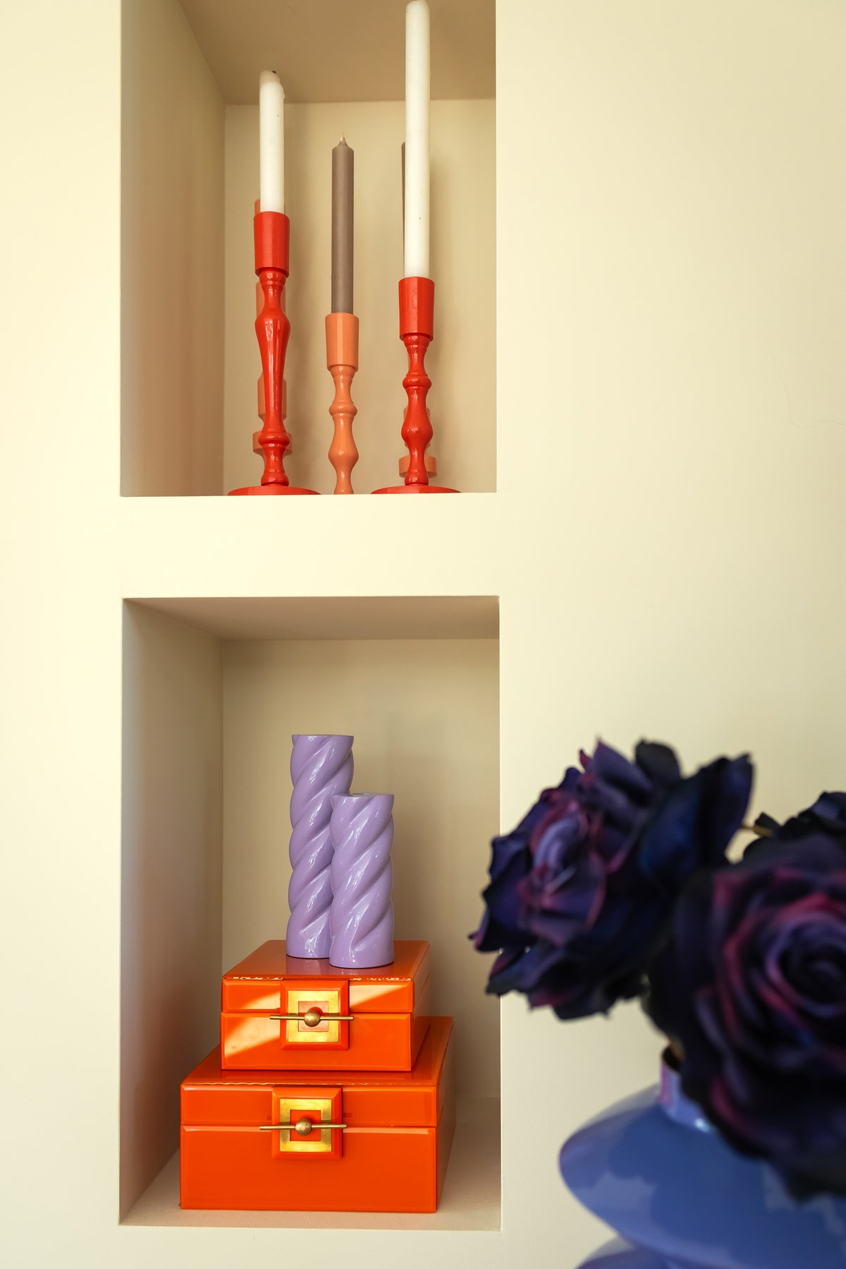 Cutie decorativă Bodine, portocaliu, mică – ambient
