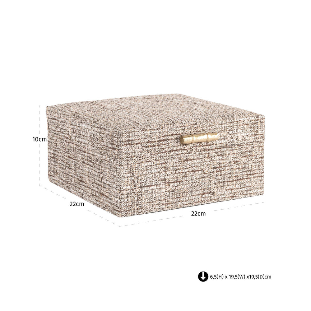 Cutie decorativă Chalenny, maro, mare – desen tehnic cu dimensiuni