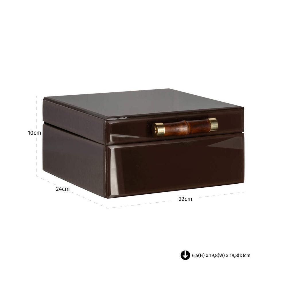 Cutie decorativă Echo, maro închis, mare – desen tehnic cu dimensiuni