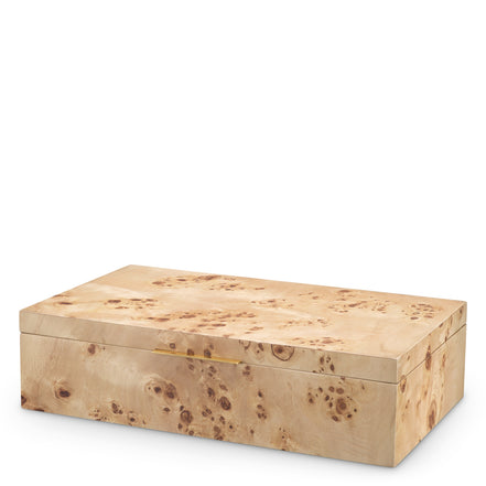 Cutie decorativă Faro, furnir mappa burl maro deschis