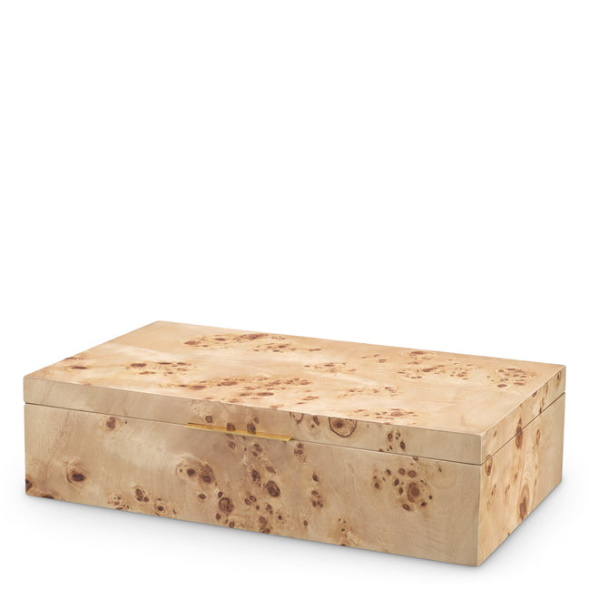 Cutie decorativă Faro, furnir mappa burl maro deschis