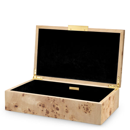 Cutie decorativă Faro, furnir mappa burl maro deschis