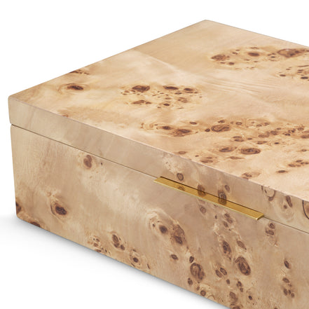 Cutie decorativă Faro, furnir mappa burl maro deschis