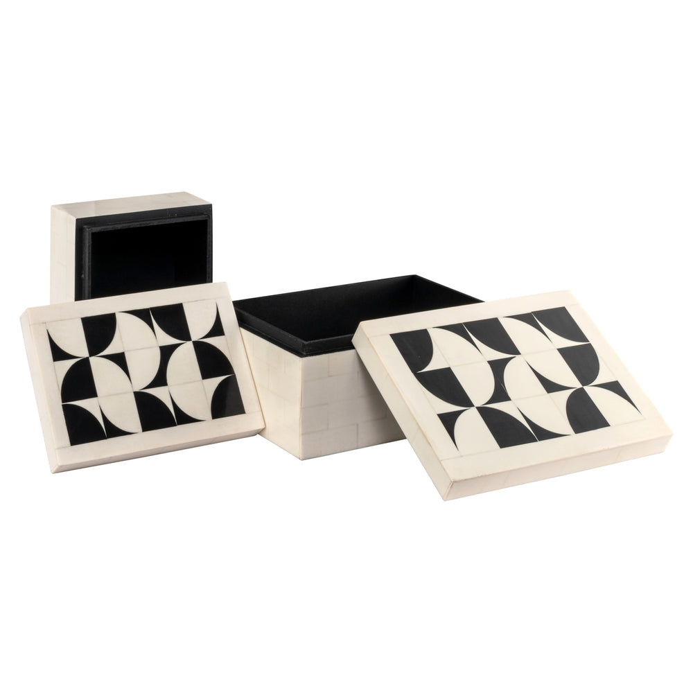 Cutie decorativă Flake, alb (set de 2)