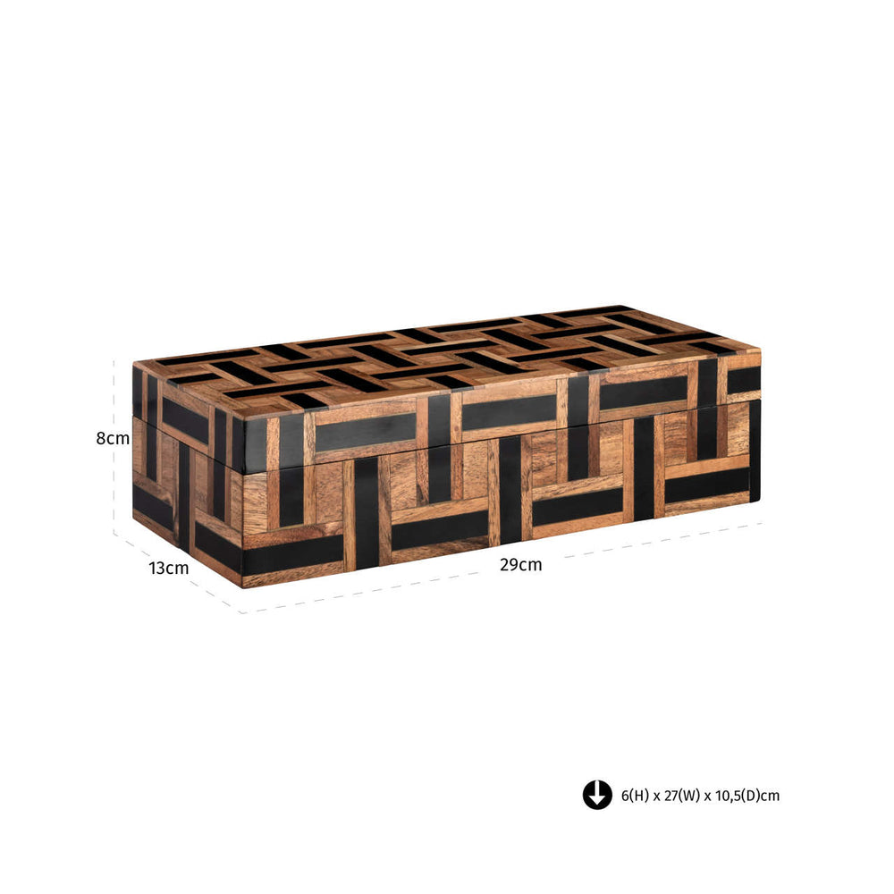 Cutie decorativă Floor, maro, mare – desen tehnic cu dimensiuni