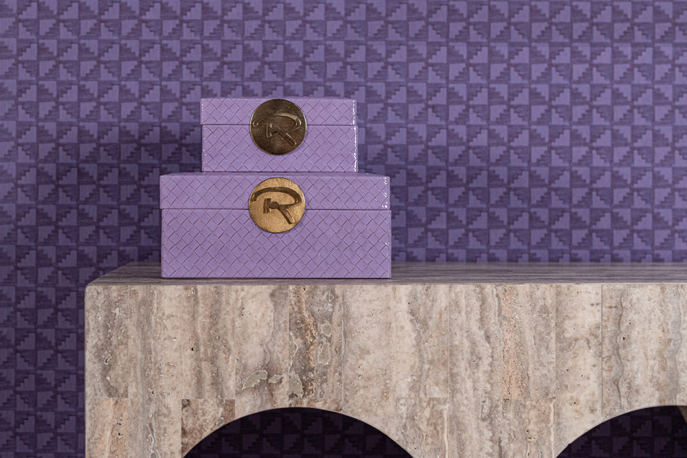 Cutie decorativă Joelle, violet, mare – ambient