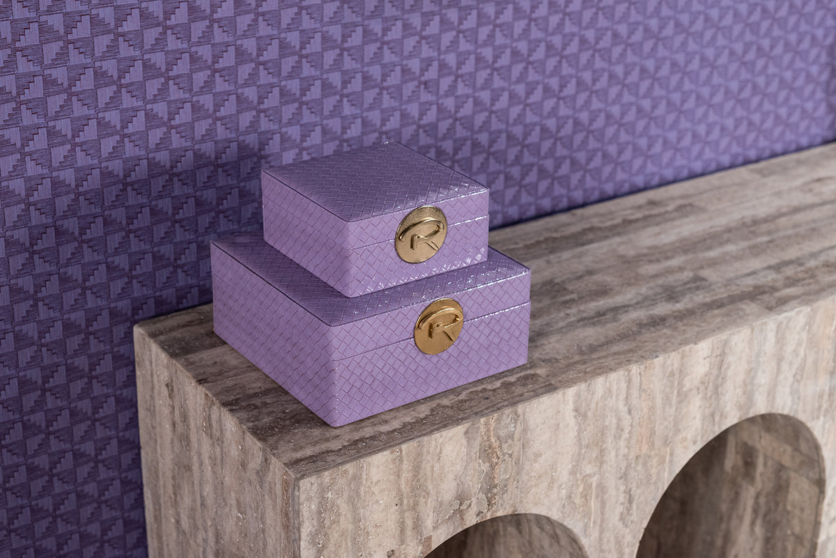Cutie decorativă Joelle, violet, mică – ambient