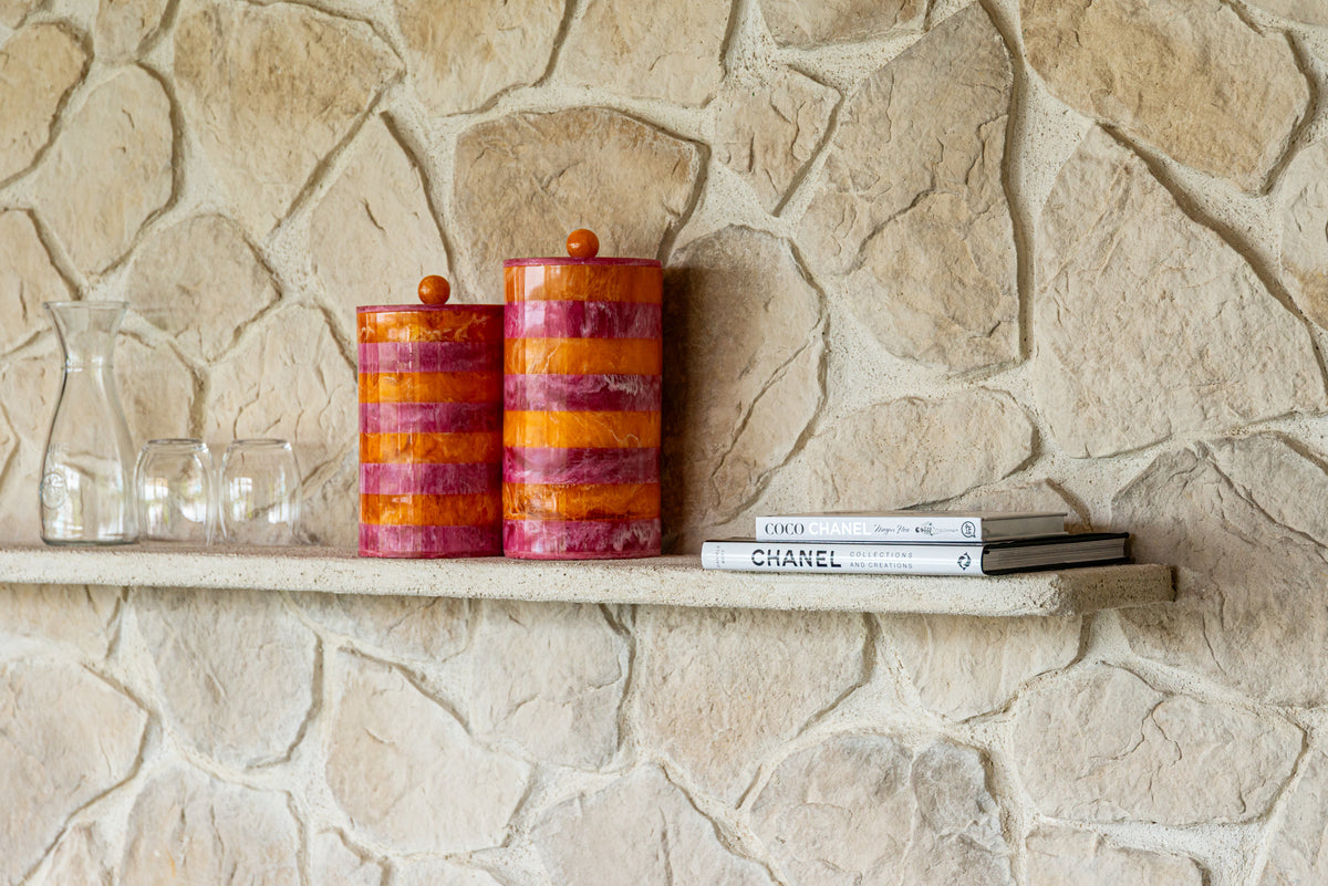 Cutie decorativă Lilybelle, roz/portocaliu, borcan de depozitare, mare – ambient