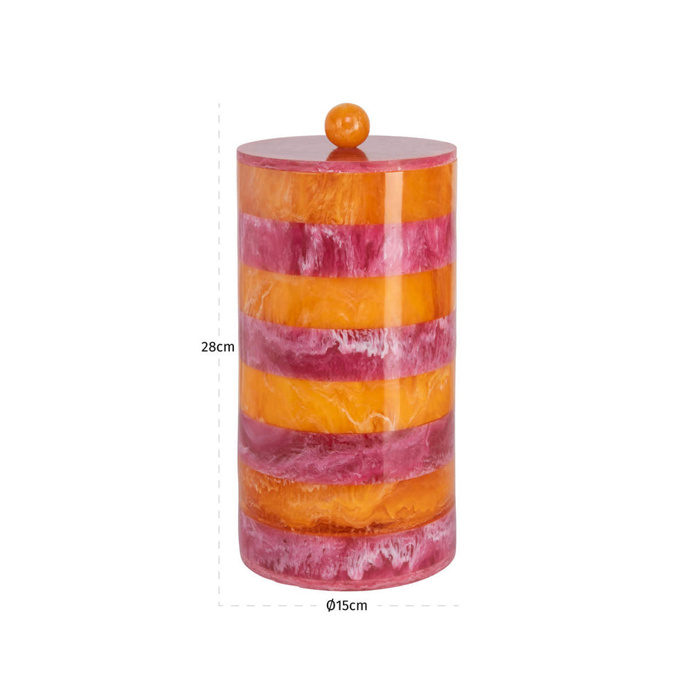 Cutie decorativă Lilybelle, roz/portocaliu, borcan de depozitare, mare – desen tehnic cu dimensiuni