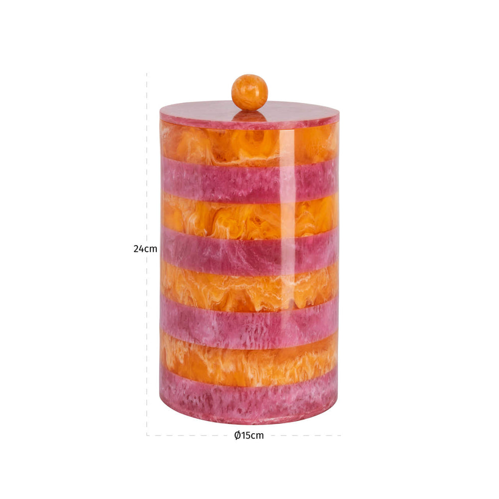 Cutie decorativă Lilybelle, roz/portocaliu, borcan de depozitare mic – desen tehnic cu dimensiuni