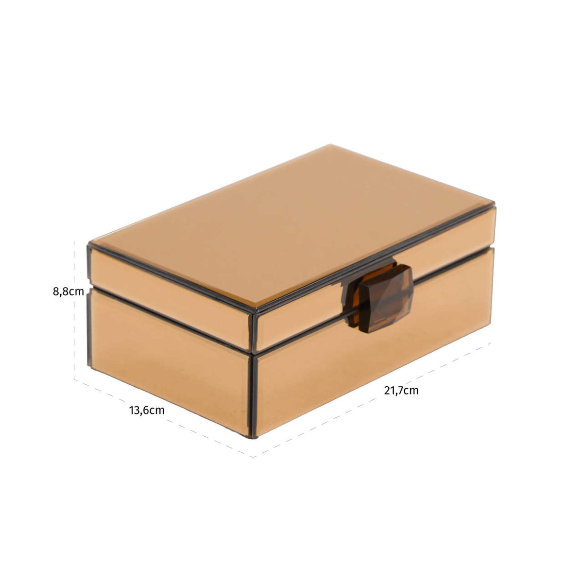Cutie decorativă Lins, maro – desen tehnic cu dimensiuni