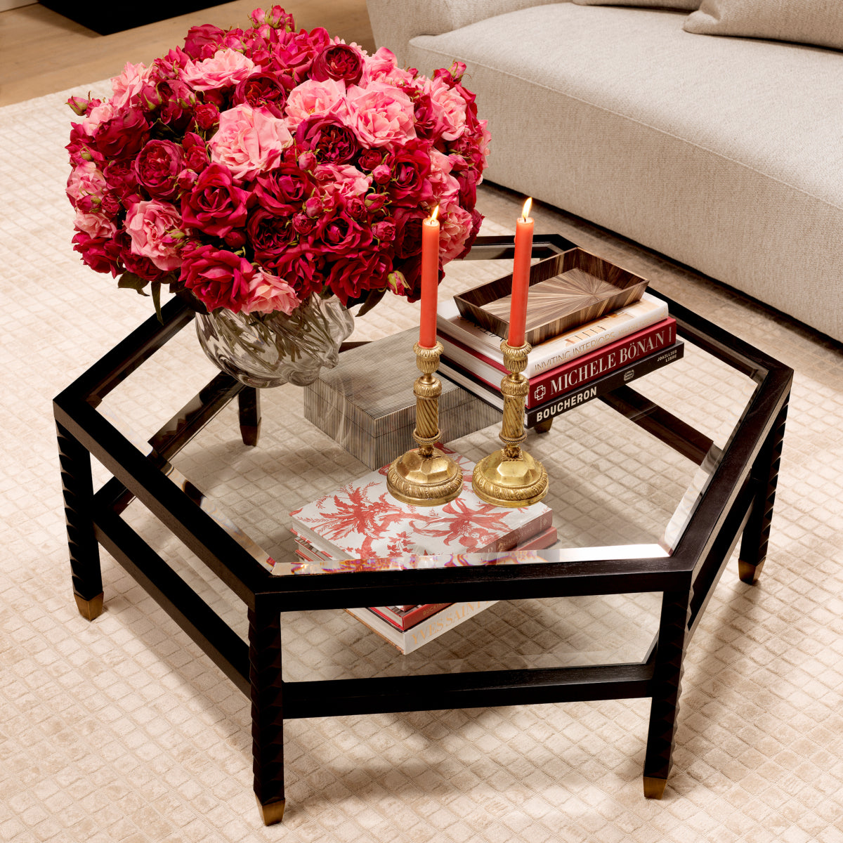 Cutie decorativă Lucille S, negru alb