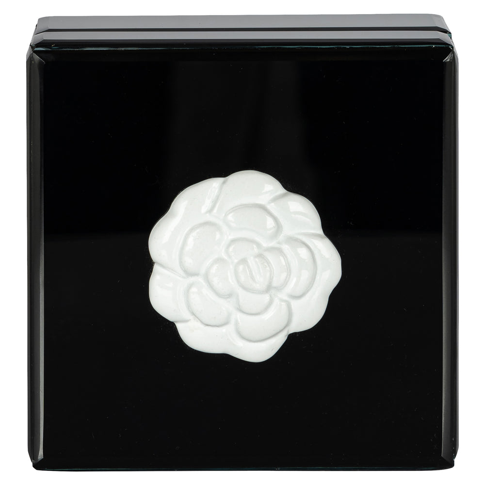 Cutie decorativă Lune, negru/alb
