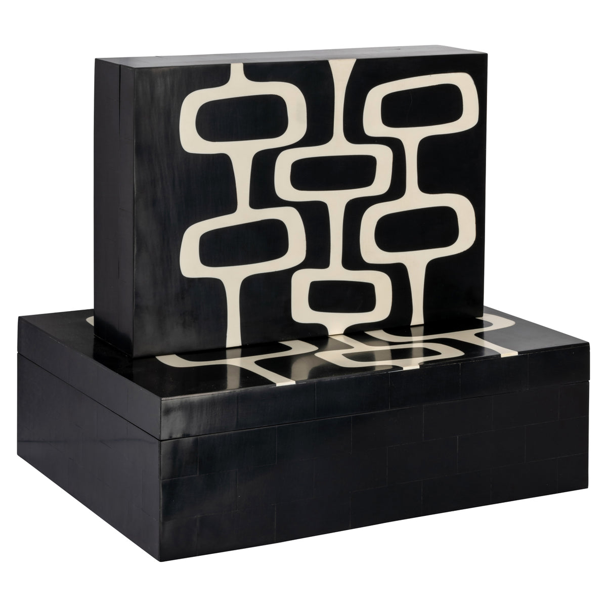 Cutie decorativă Lux, negru/alb (set de 2)