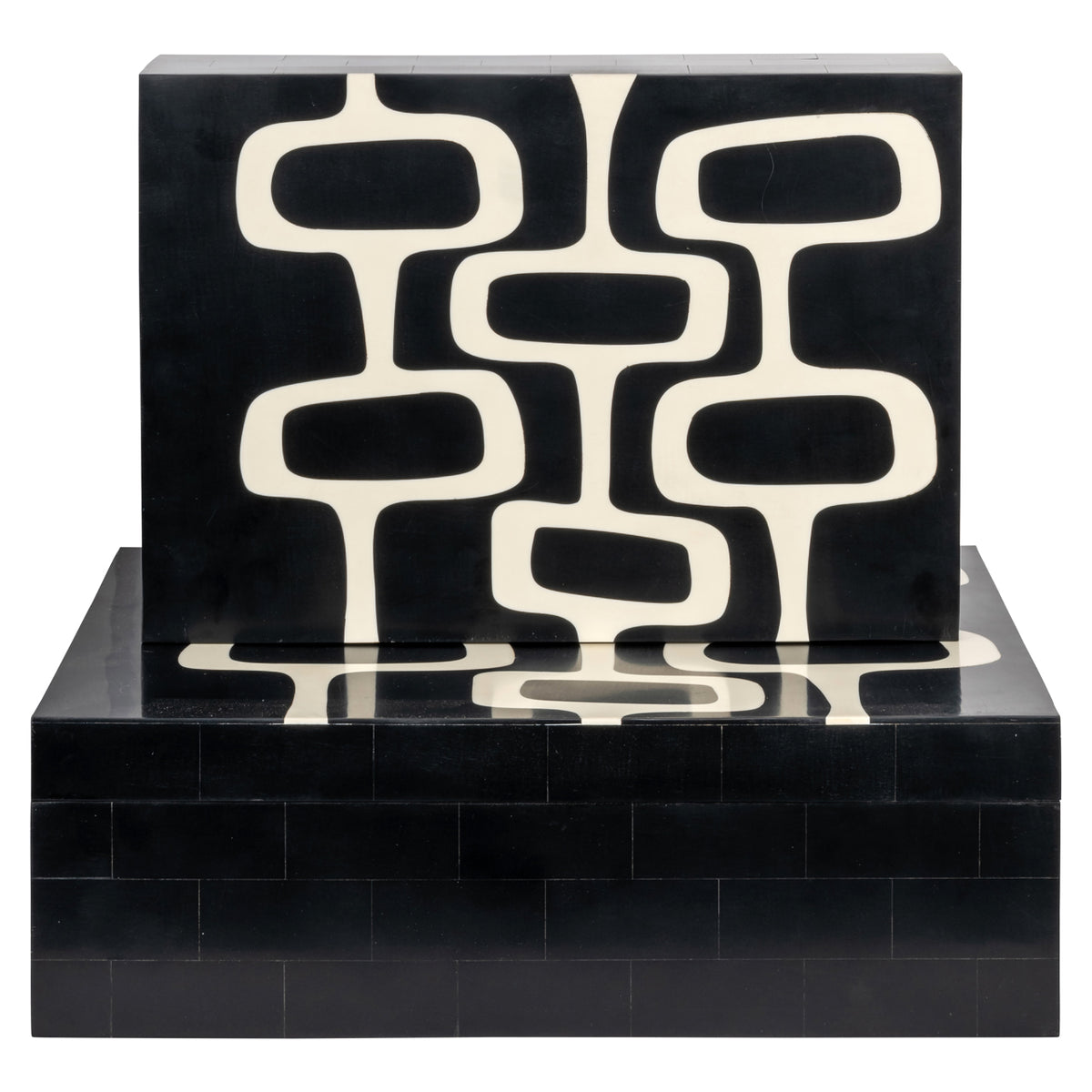 Cutie decorativă Lux, negru/alb (set de 2)