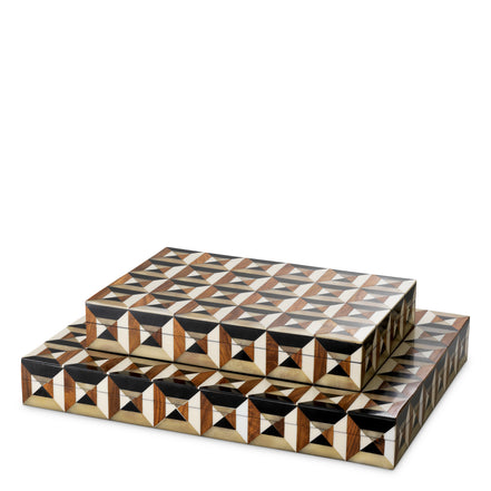Cutie decorativă Marwood L, maro negru alb