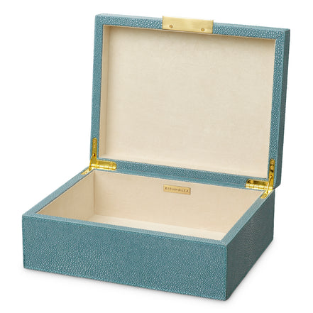 Cutie decorativă Menton S, șagrin artificial albastru