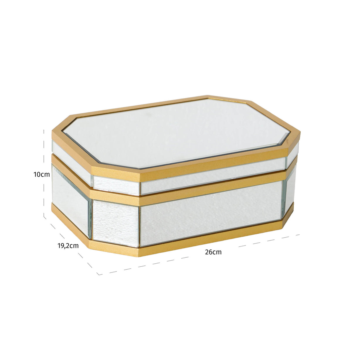 Cutie decorativă Penny, argintiu – desen tehnic cu dimensiuni
