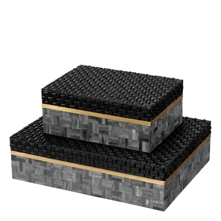 Cutie decorativă Seaside L, negru gri