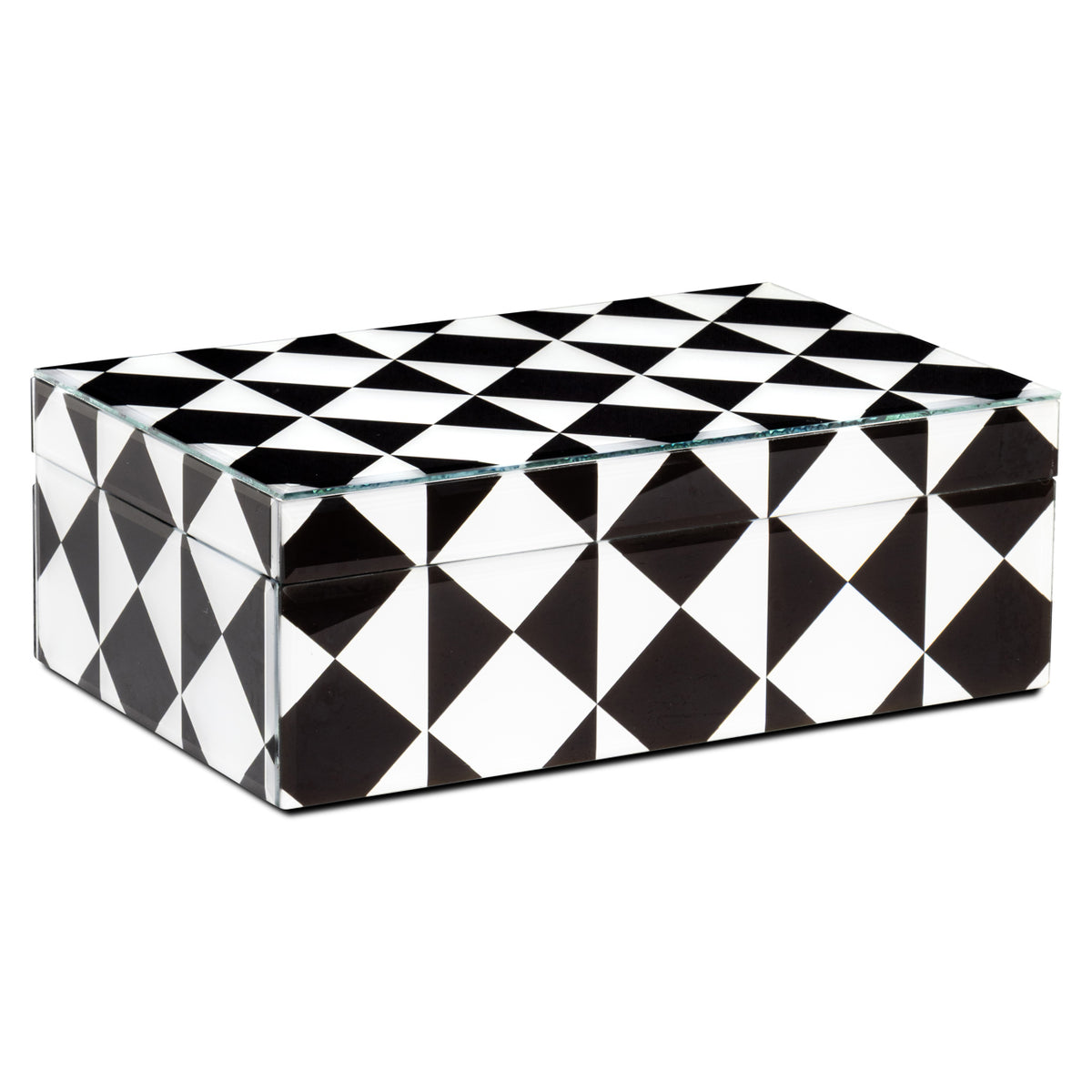 Cutie decorativă Silas, negru/alb, mare