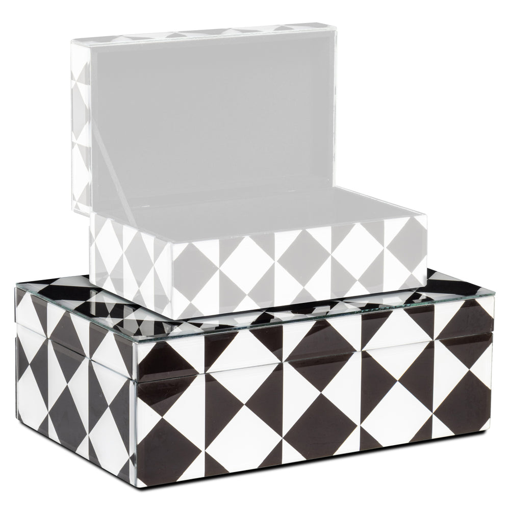 Cutie decorativă Silas, negru/alb, mare