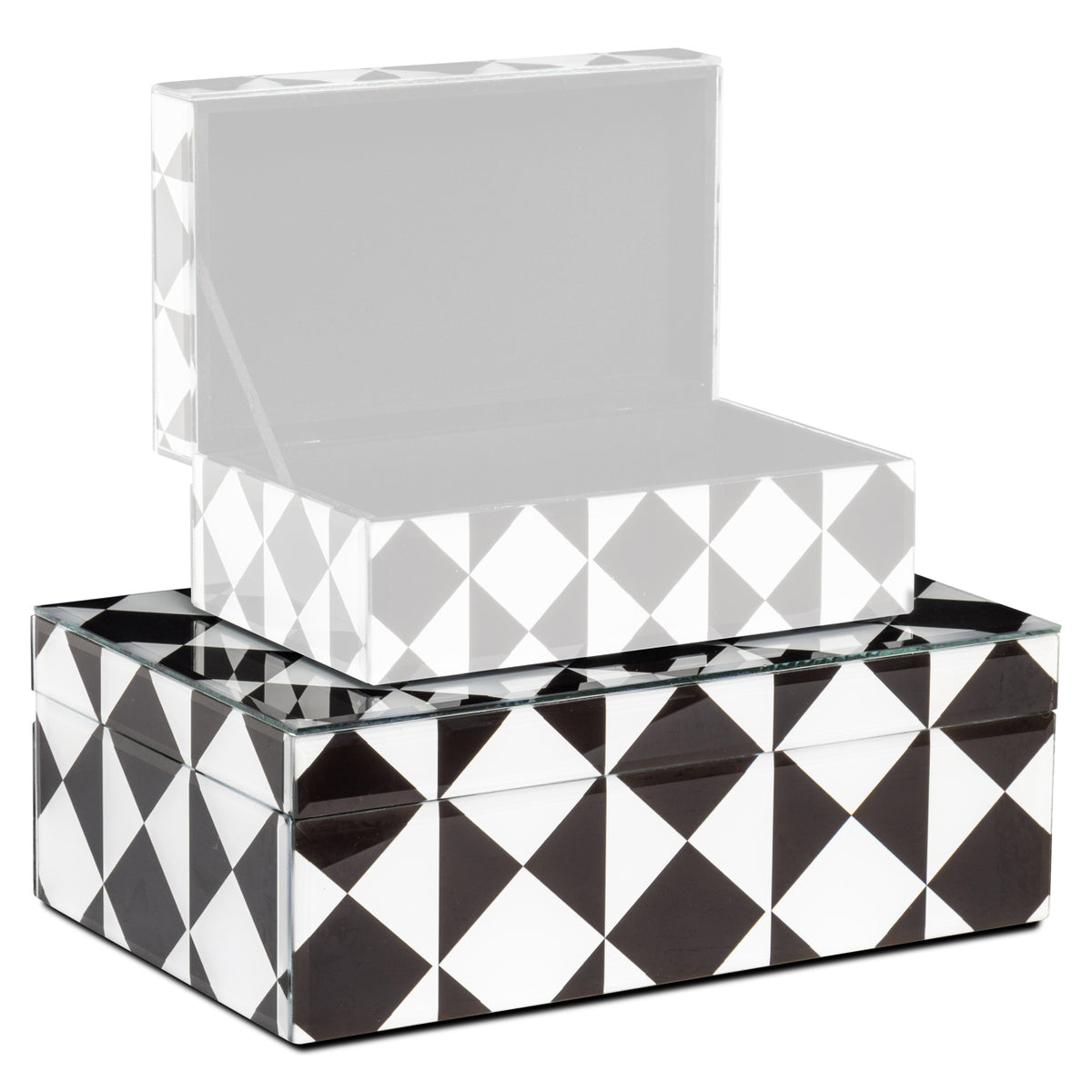 Cutie decorativă Silas, negru/alb, mare