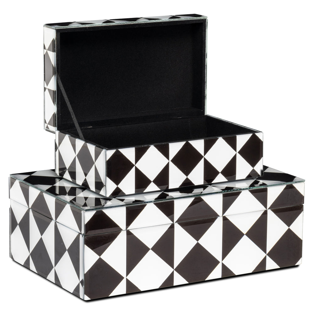 Cutie decorativă Silas, negru/alb, mare