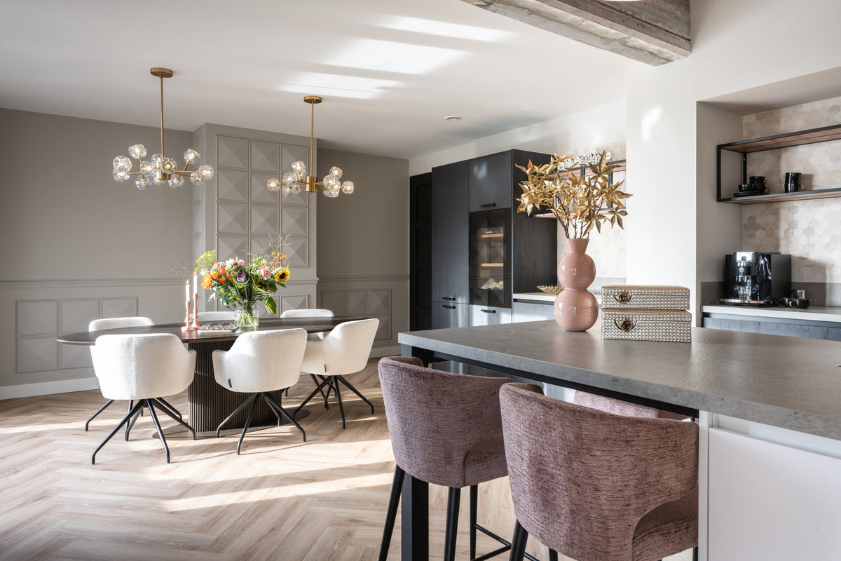 Cutie decorativă Trace, auriu, mare – ambient