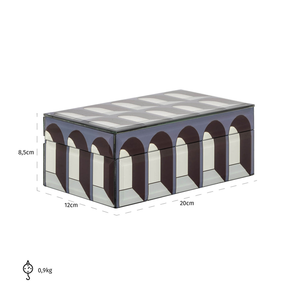 Cutie decorativă Vaya, negru, mică – desen tehnic cu dimensiuni