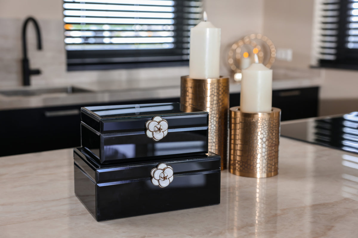 Cutie decorativă Vivy, negru, mare – ambient