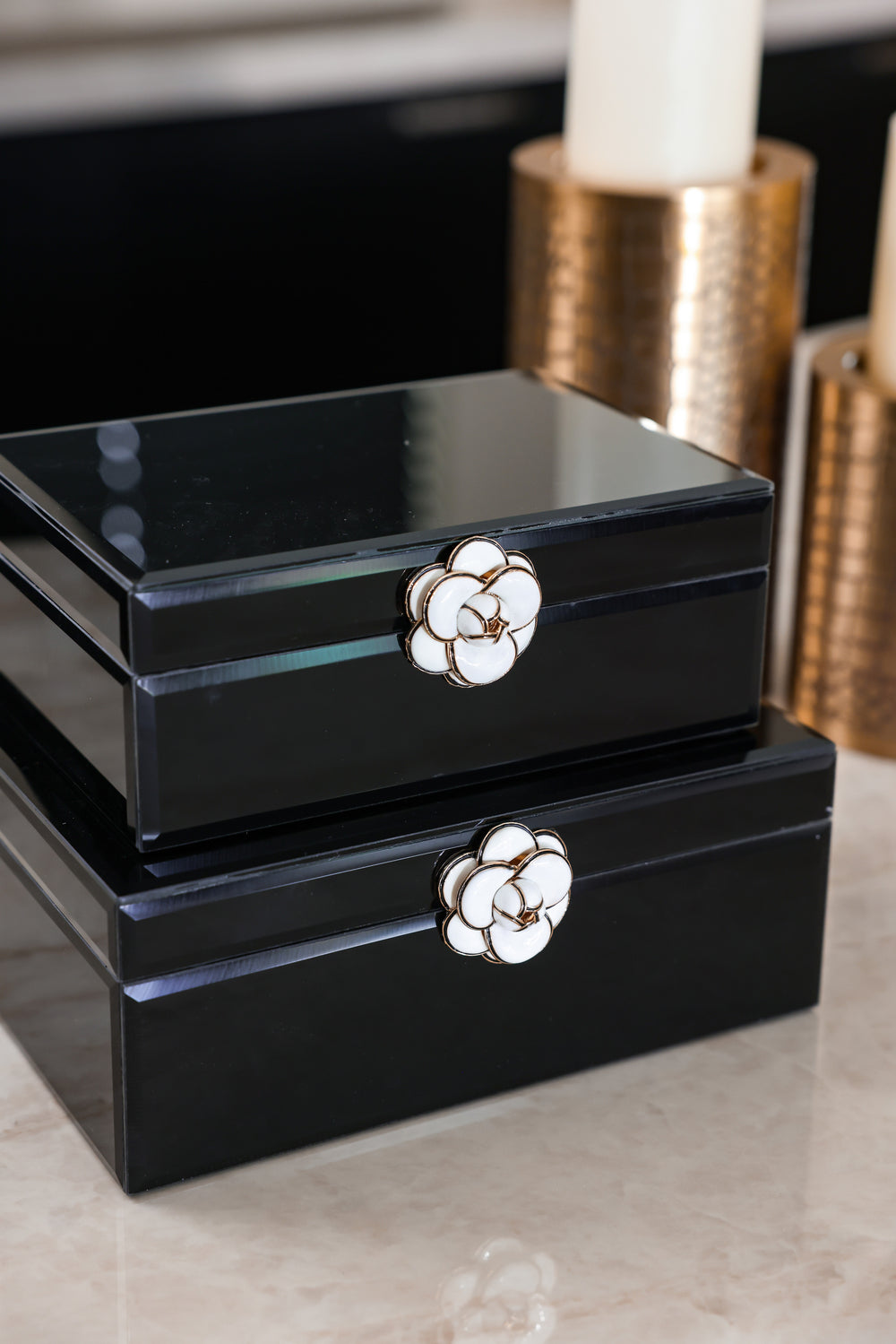 Cutie decorativă Vivy, negru, mică – ambient