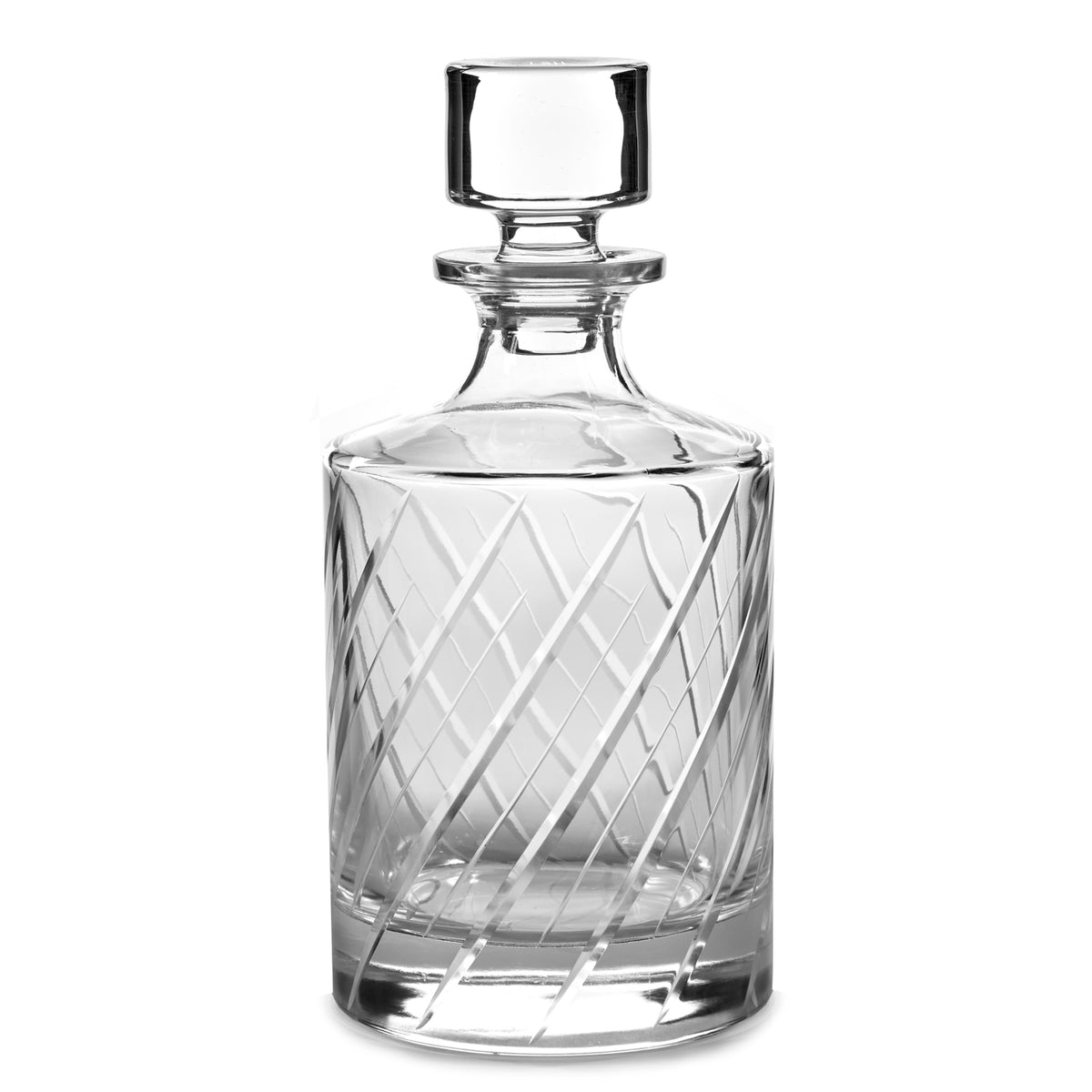 Decantor de whisky din sticlă tăiată manual, transparent, 24 cm